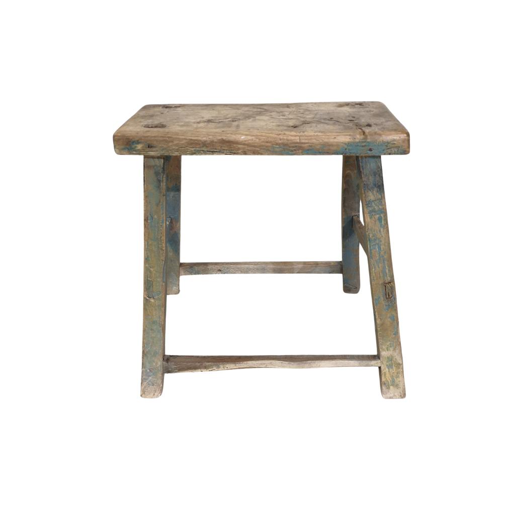 Blue Antique Stool