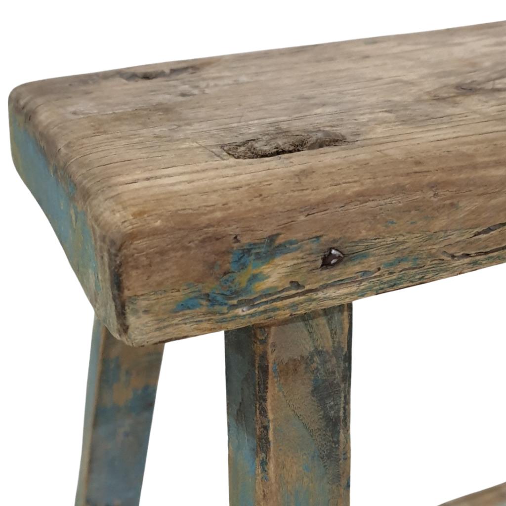 Blue Wooden Stool