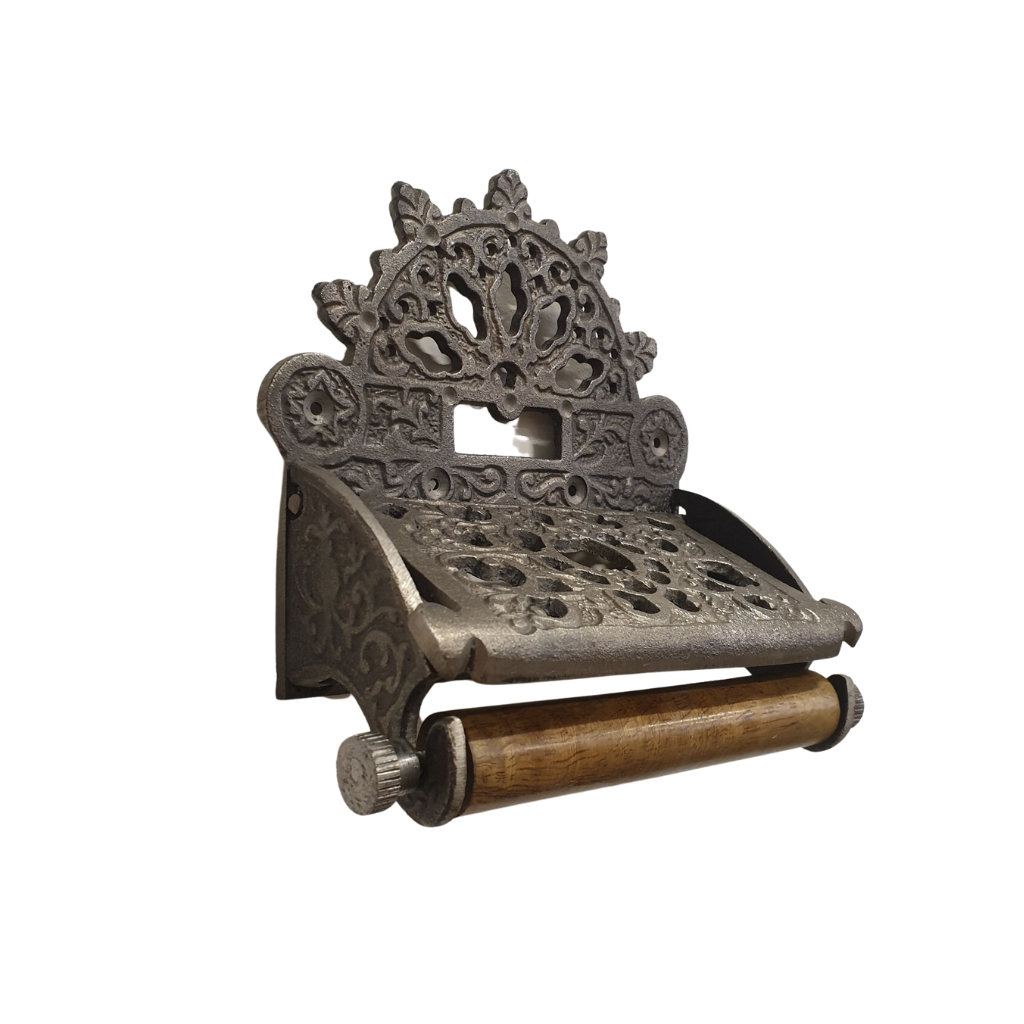 Victorian Lidded Toilet Roll Holder | Antique Silver