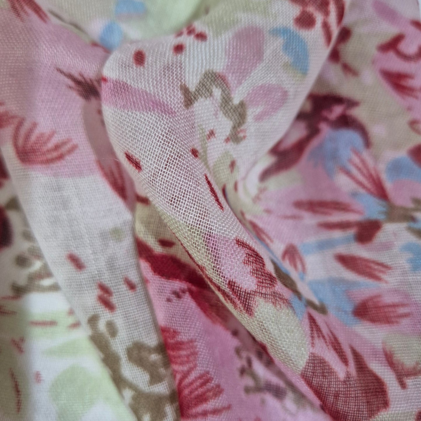 Delicate Pink Floral Scarf