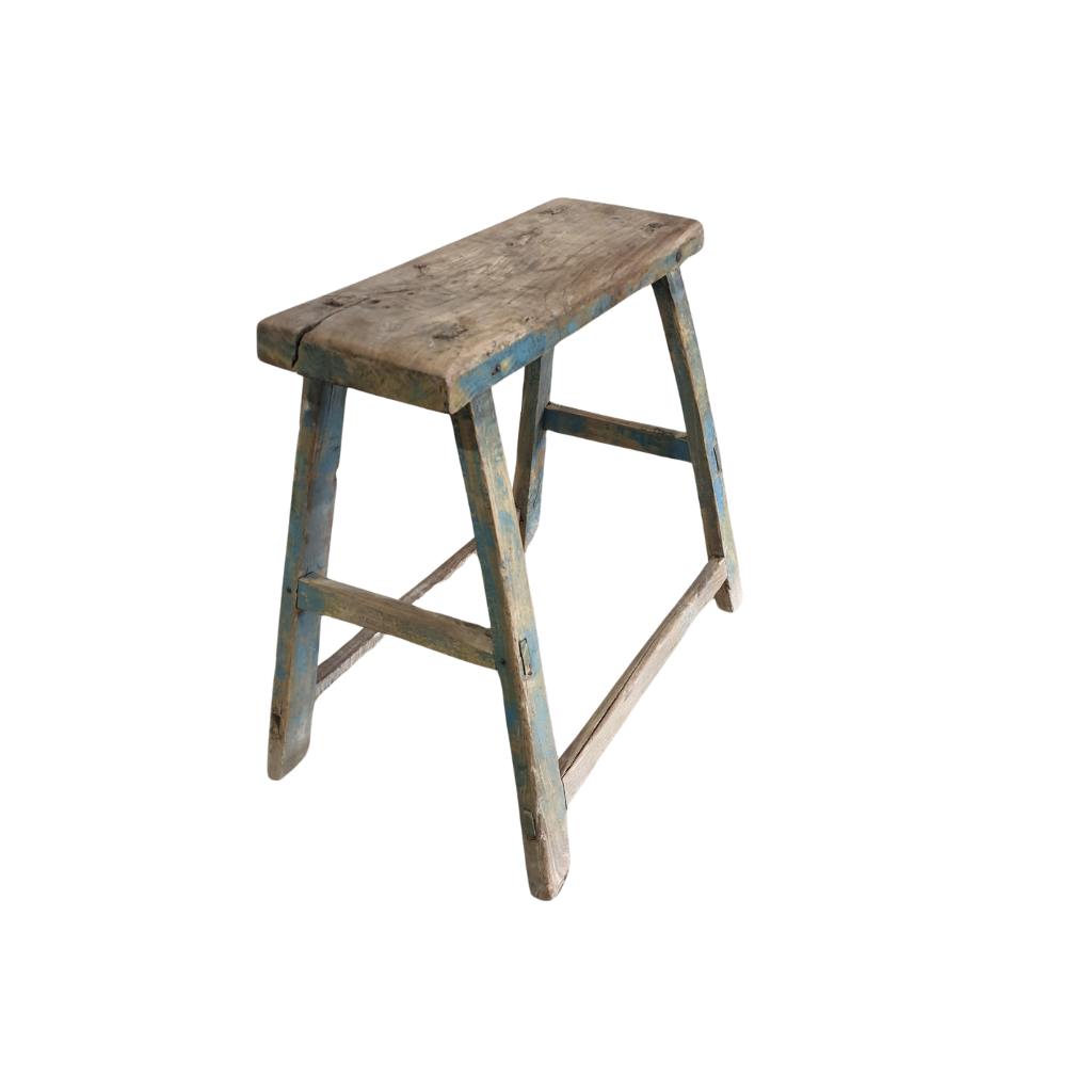 Blue Wooden Stool