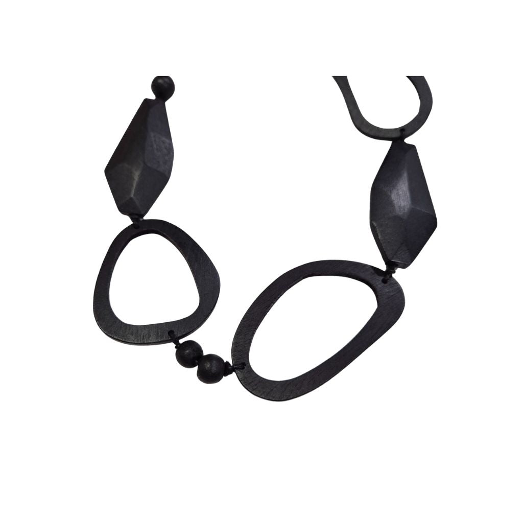 Black Abstract Necklace Close Up