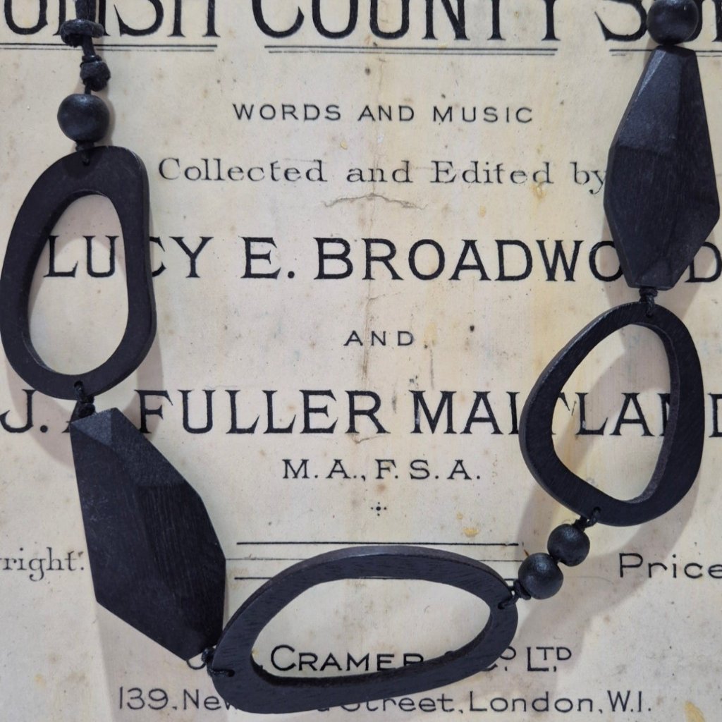 Black Abstract Necklace Styled