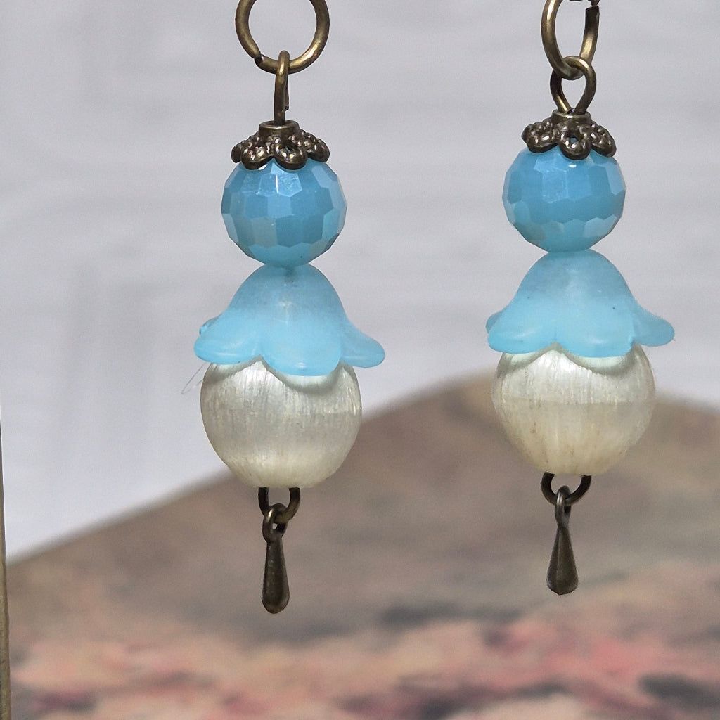 Blue Lady Earrings Close Up