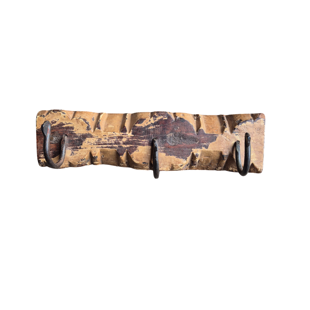 Rustic Recycled Wood 3 Hook