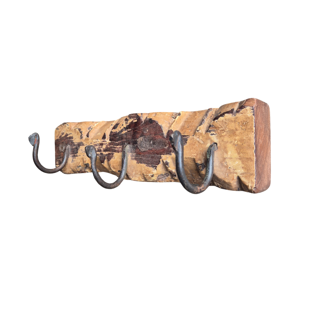 Rustic Recycled Wood 3 Hook