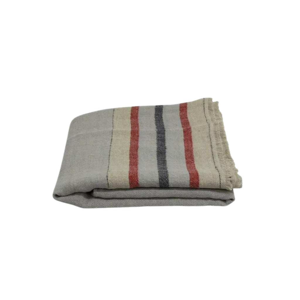 French Linen Stripe Throw