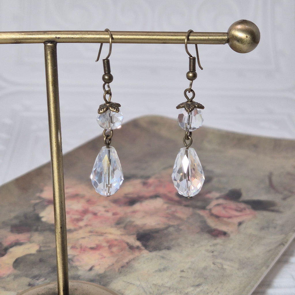 Crystal Duo Drop Earrings