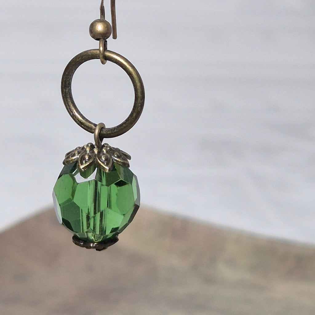 Crystal Green Close Up Earrings