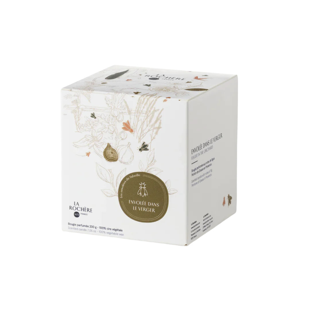 Fig Candle White product packaging box with floral design and text on a white background
