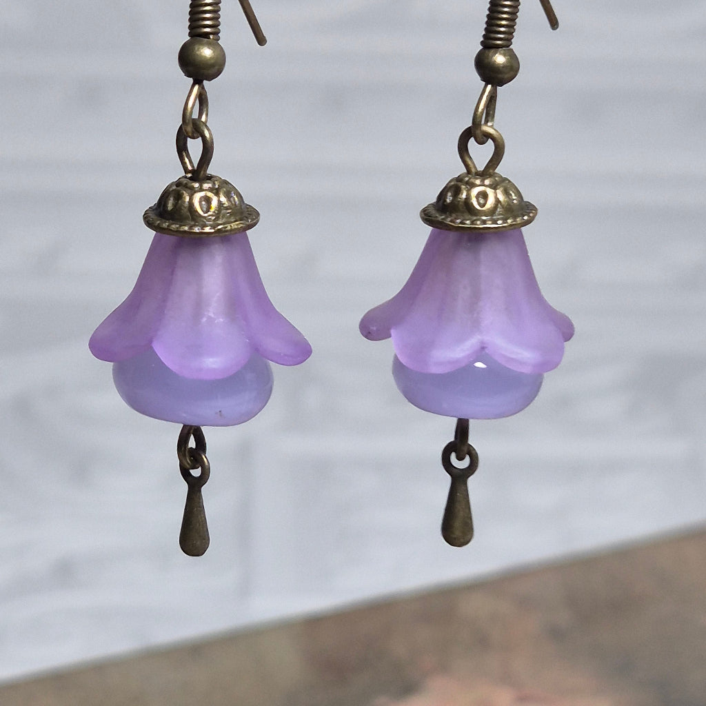 Lavender close up earring
