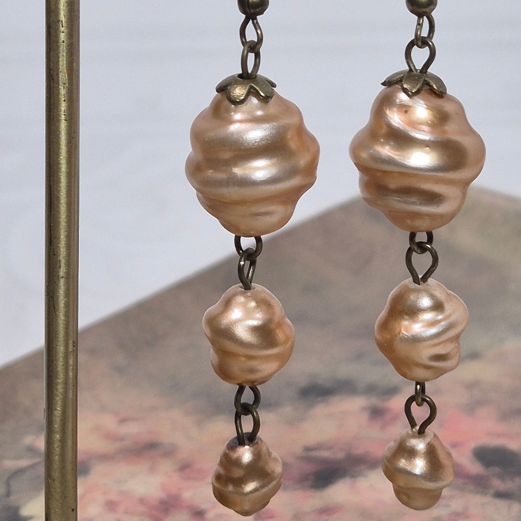 Pearly Peach Close Up Earrings