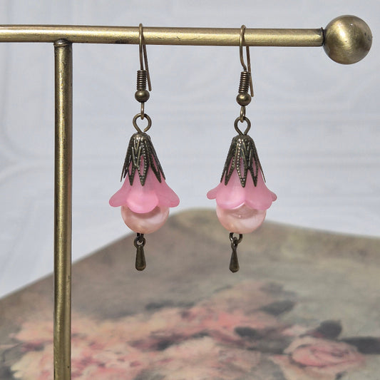 Pink Bluebell Earrings