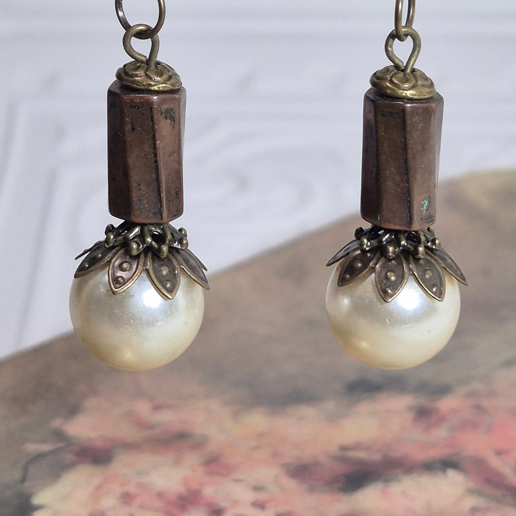 Romantique Pearl Earrings Close Up