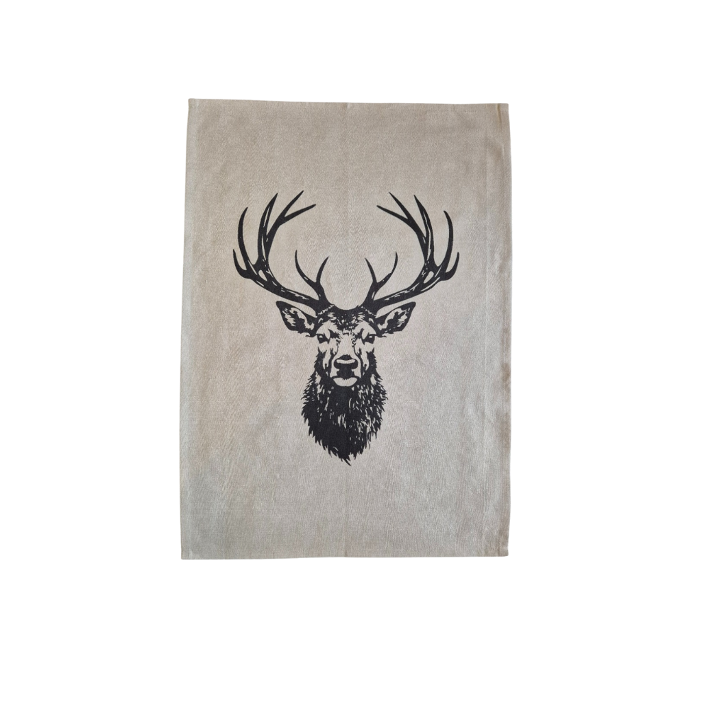Stag Head Tea Towel