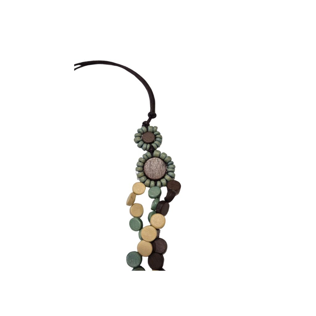 Teal Earth Multi Strand Necklace Detail