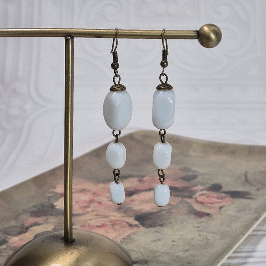 Vintage white art deco earrings