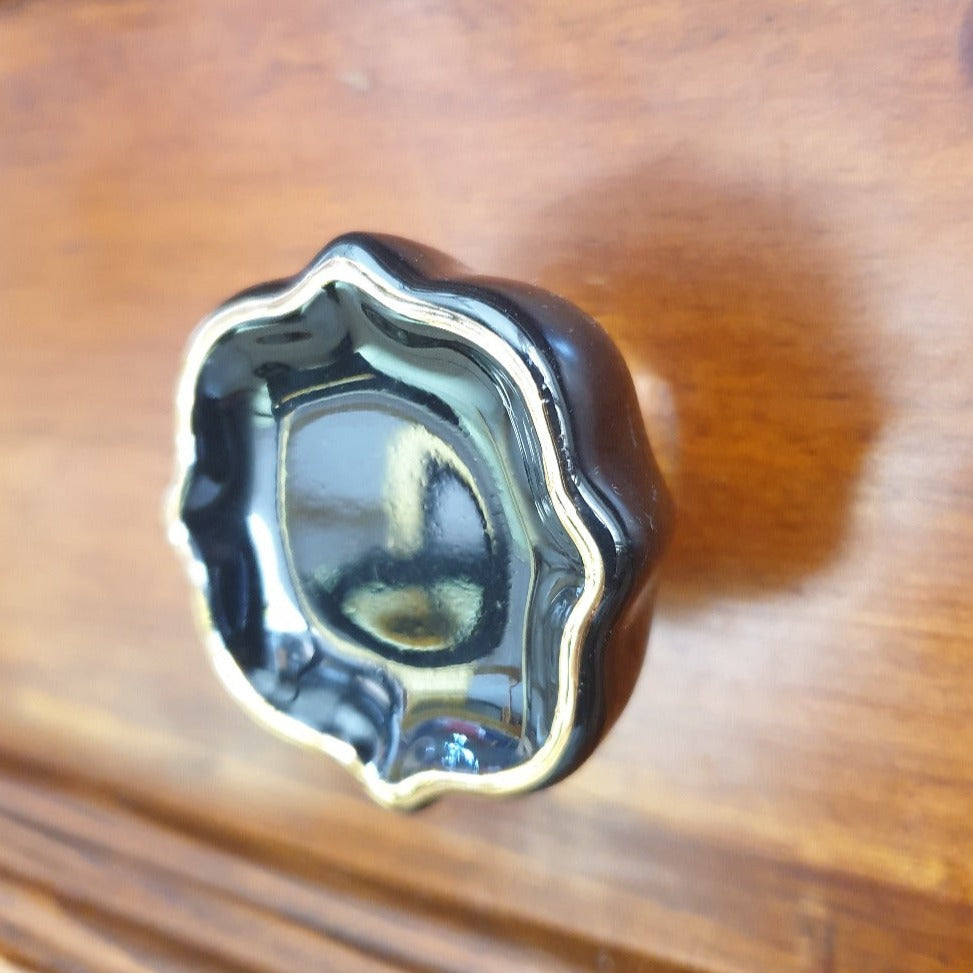 Black ceramic knob by Grace & Glory
