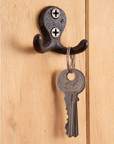 Double Cast Iron Key Hook