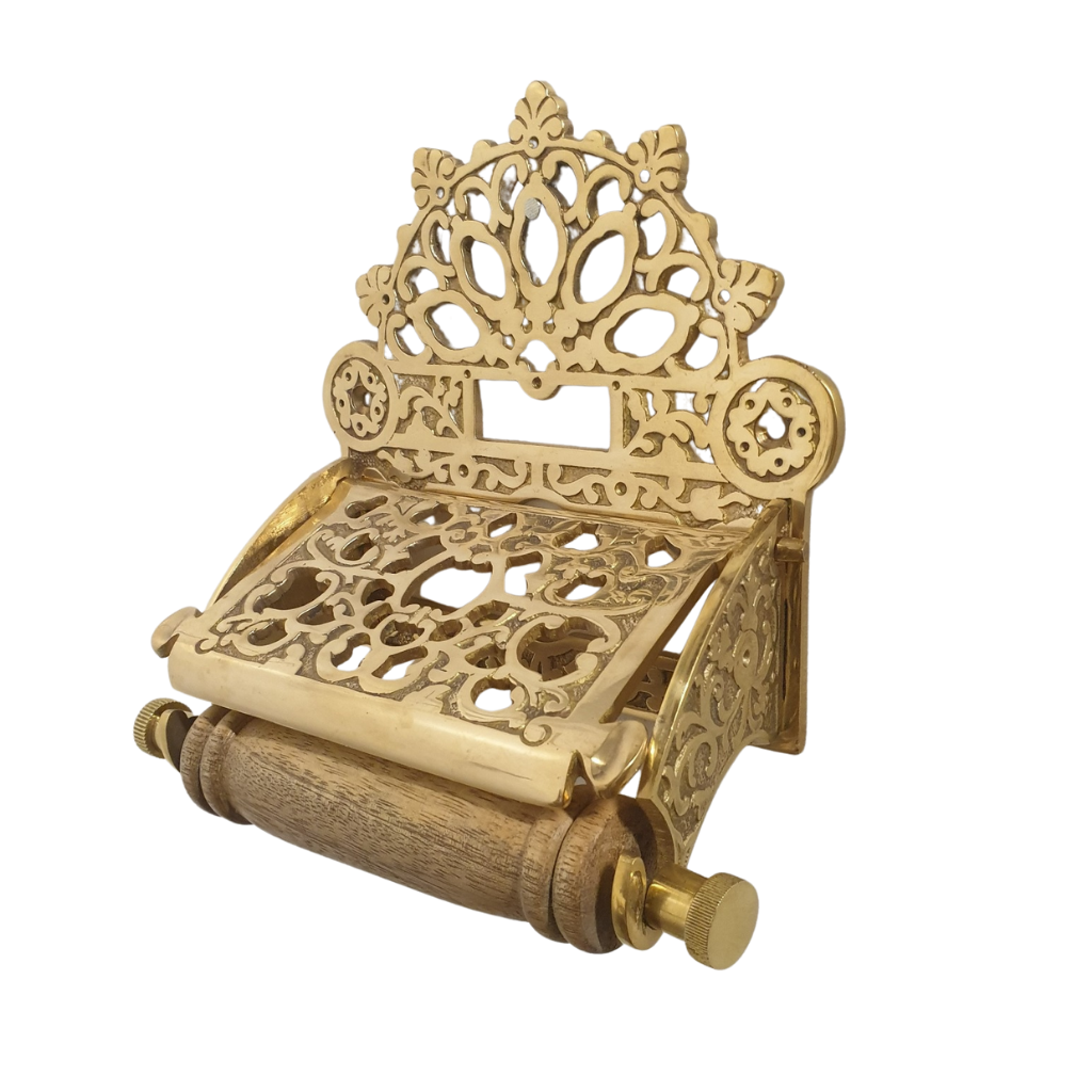 Victorian Lidded Toilet Roll Holder | Brass