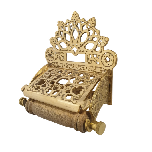 Victorian Lidded Toilet Roll Holder | Brass