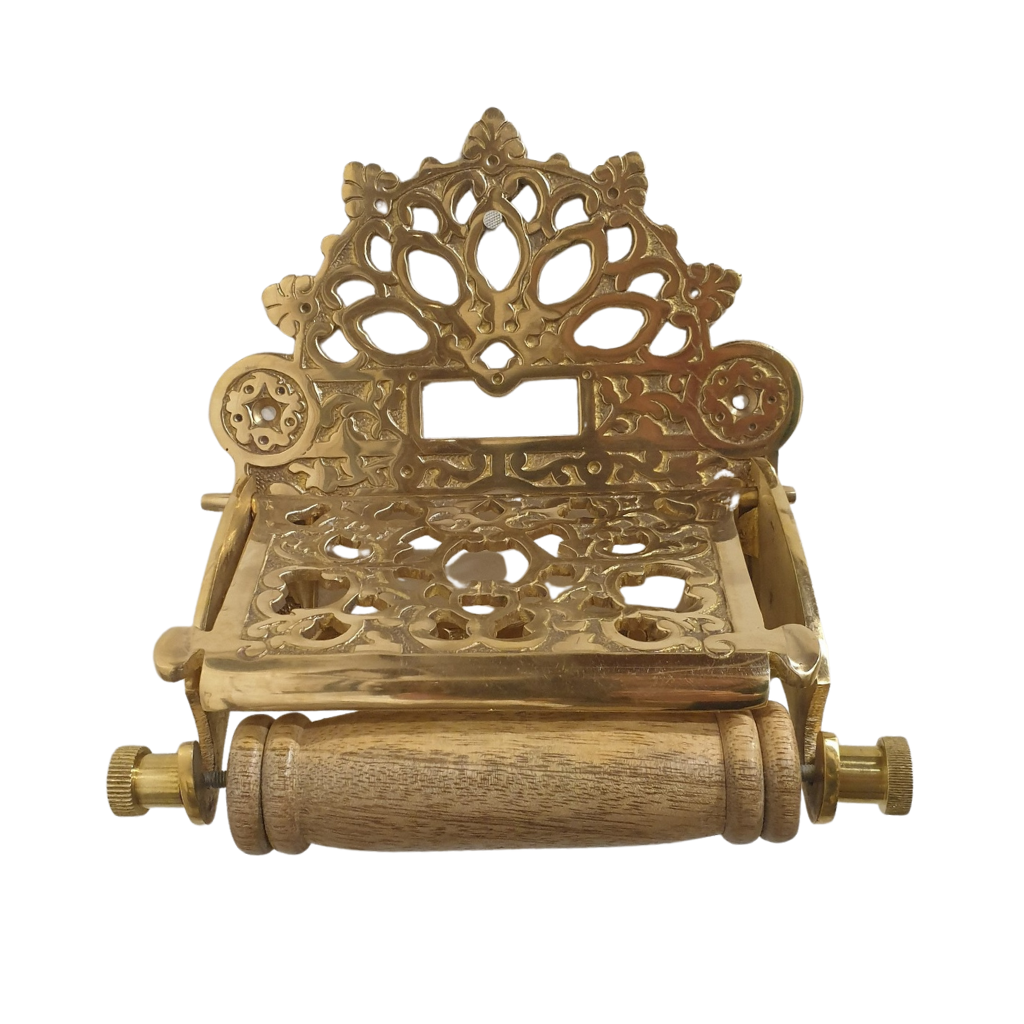 Victorian Lidded Toilet Roll Holder | Brass SECOND