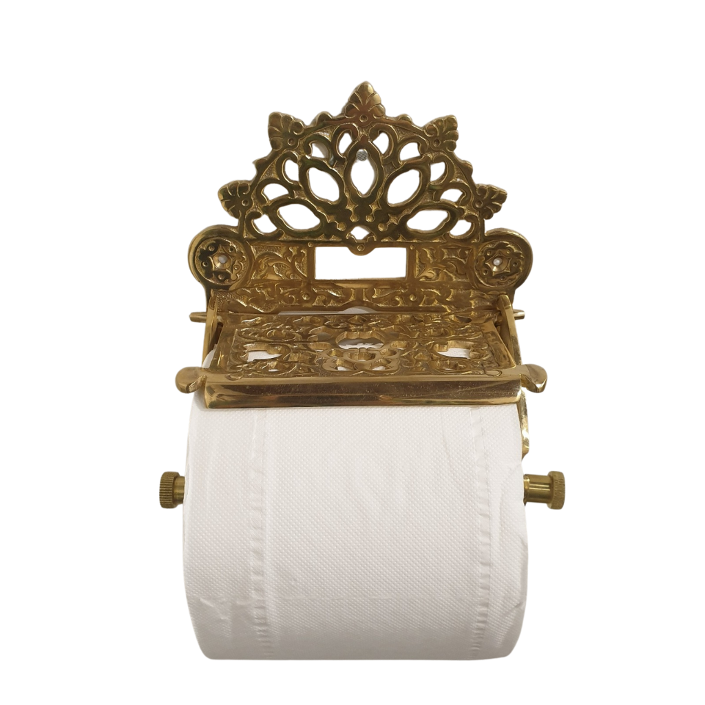 Victorian Lidded Toilet Roll Holder | Brass SECOND