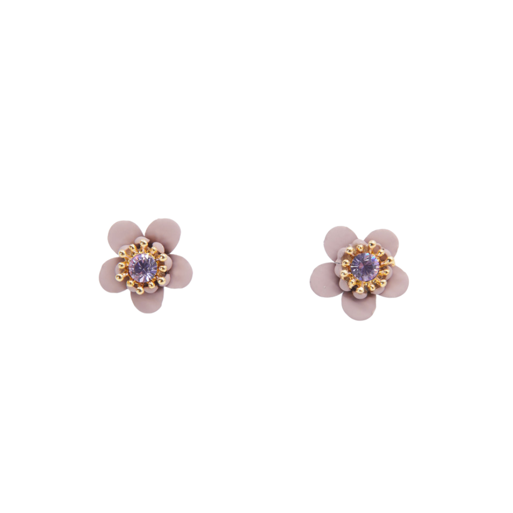 Blush Pink Flower with Stone Earring by Stella + Gemma