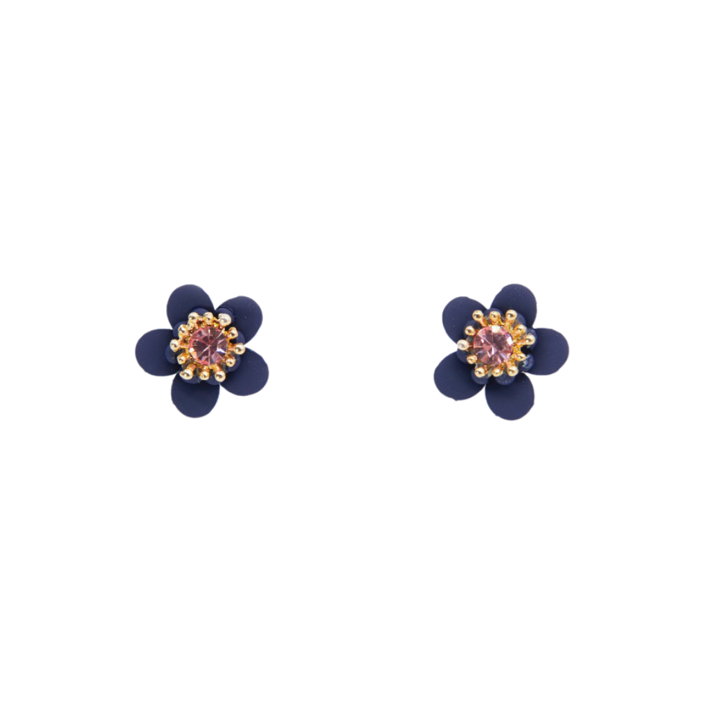 Navy Flower Earring by Stella + Gemma