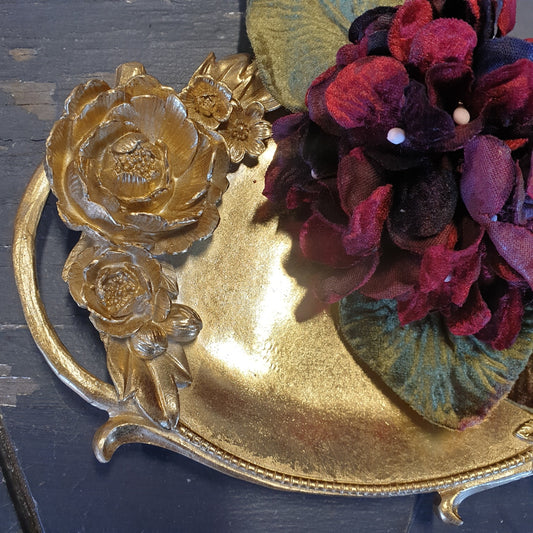 Floral Gilt Trinket Tray