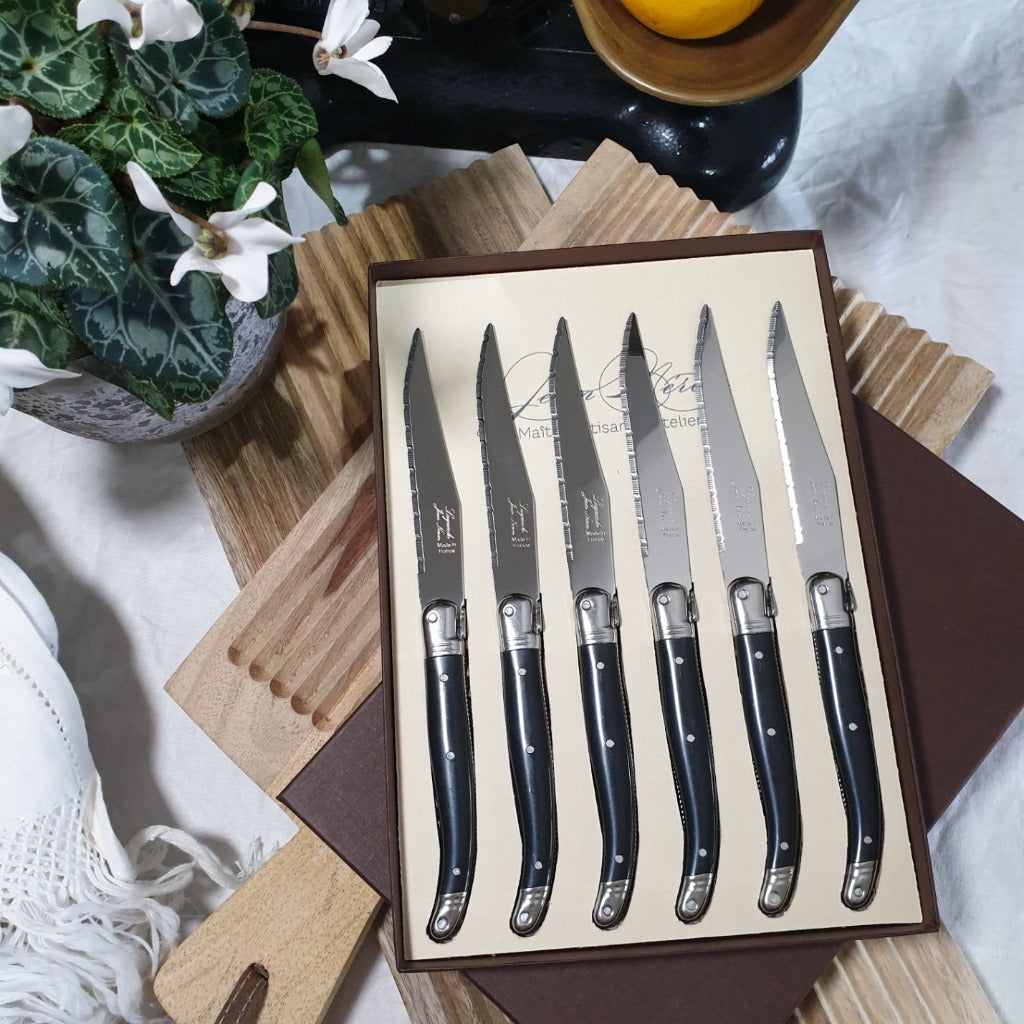 Laguiole Black Steak Knives