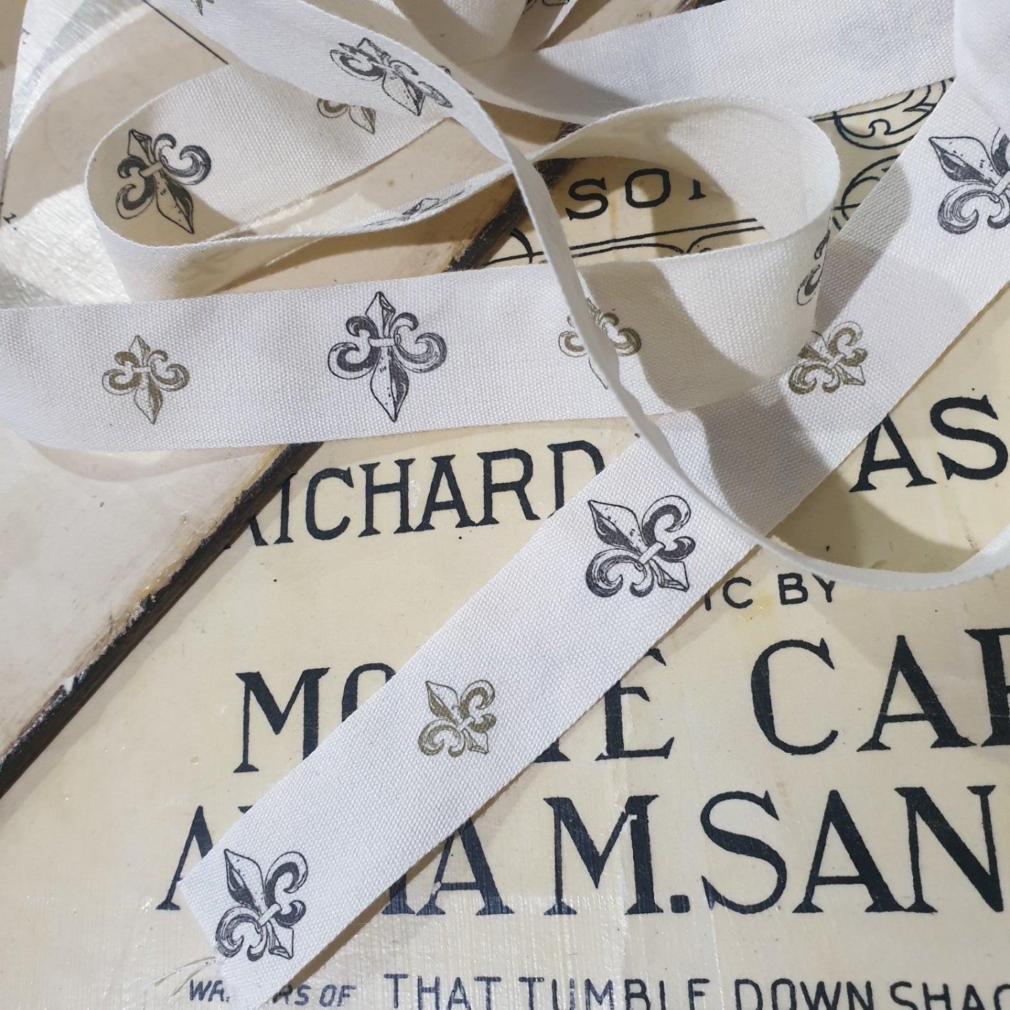 Cotton Fleur De Lis Ribbon