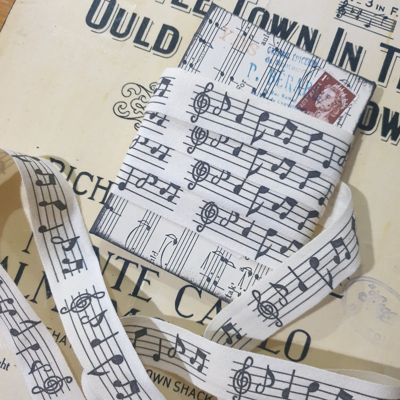 Cotton Ribbon with Music notes