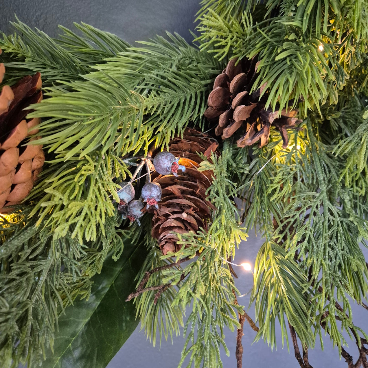 Pine and Cone LED Wreath