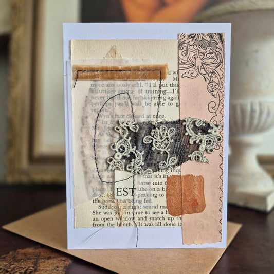 Copper Leaf Velvet Card | Handmade Arts & Crafts