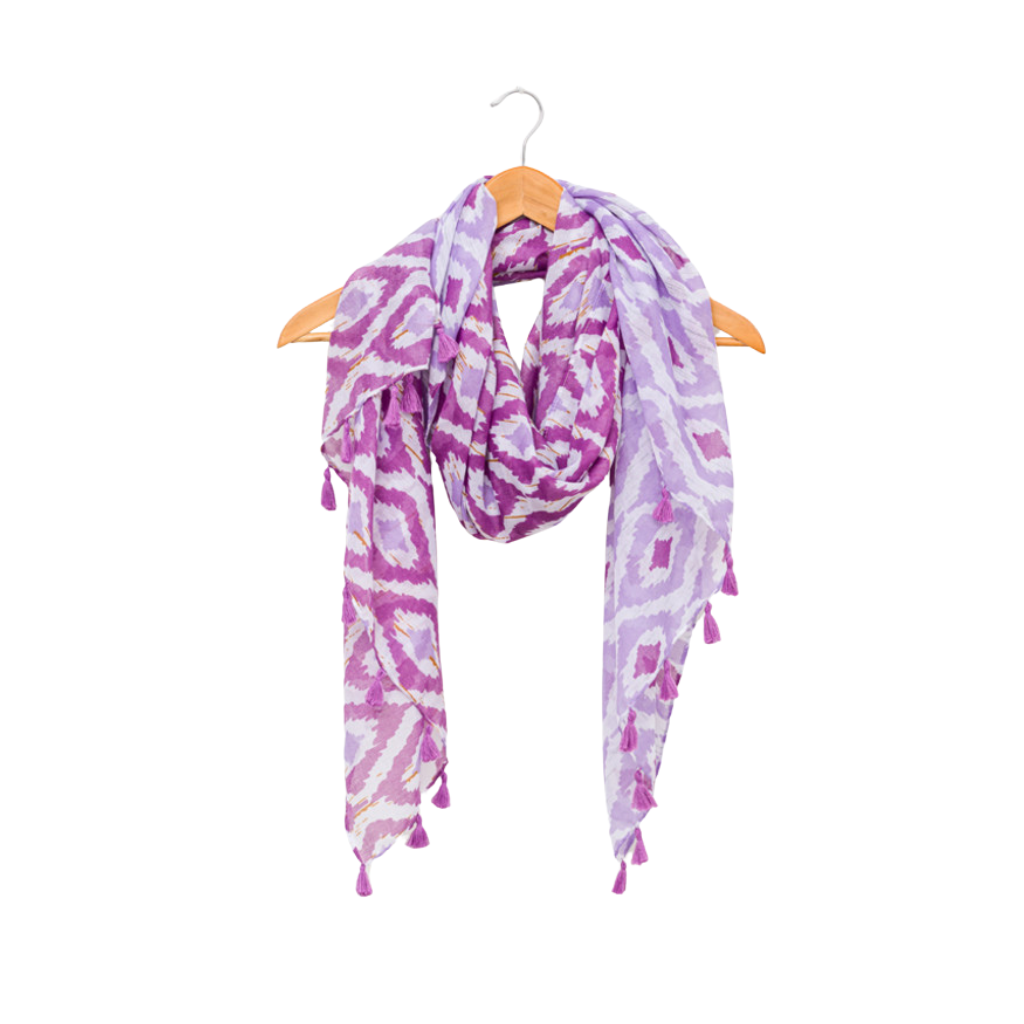 stella and gemma lavender ikat scarf