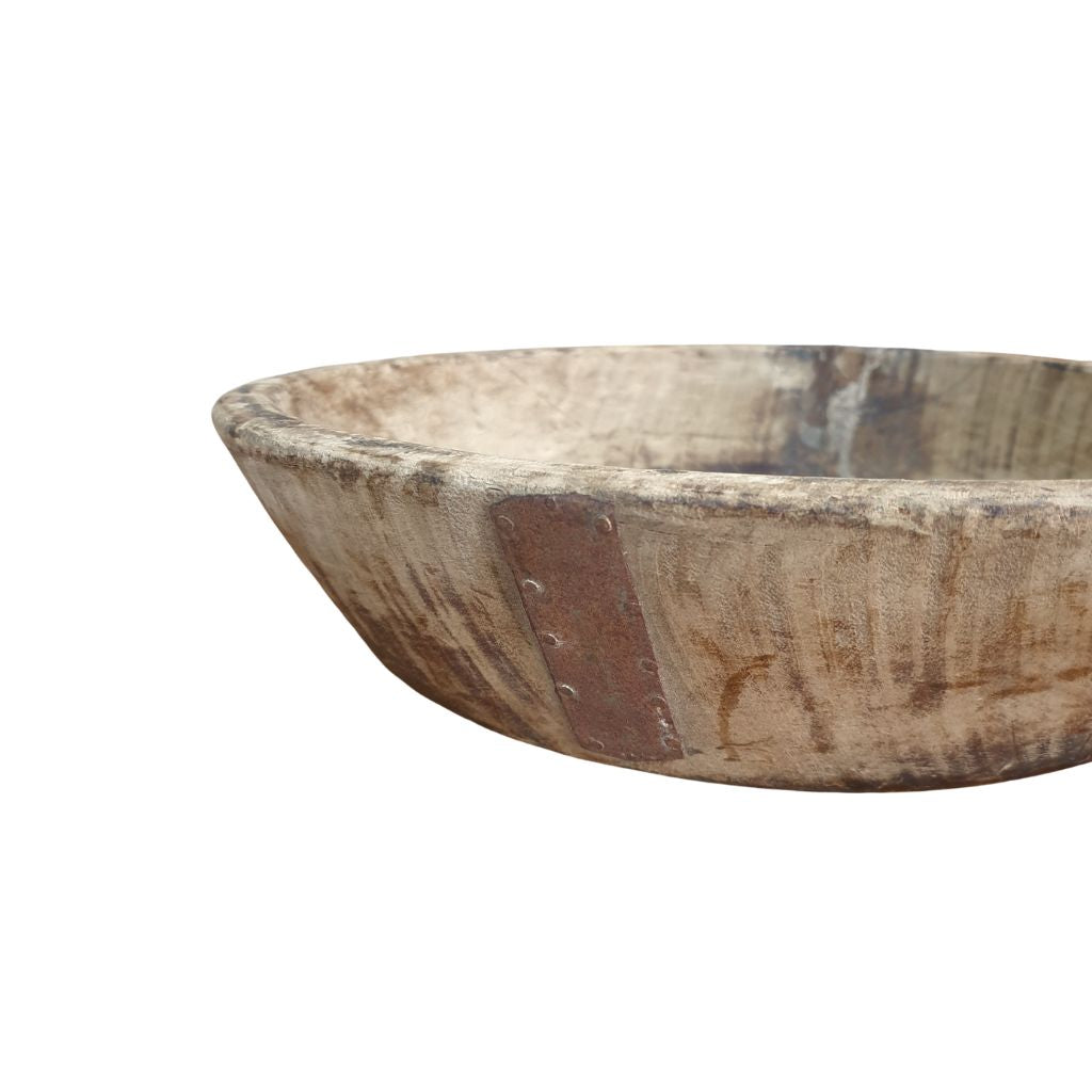 Antique wooden bowel side view