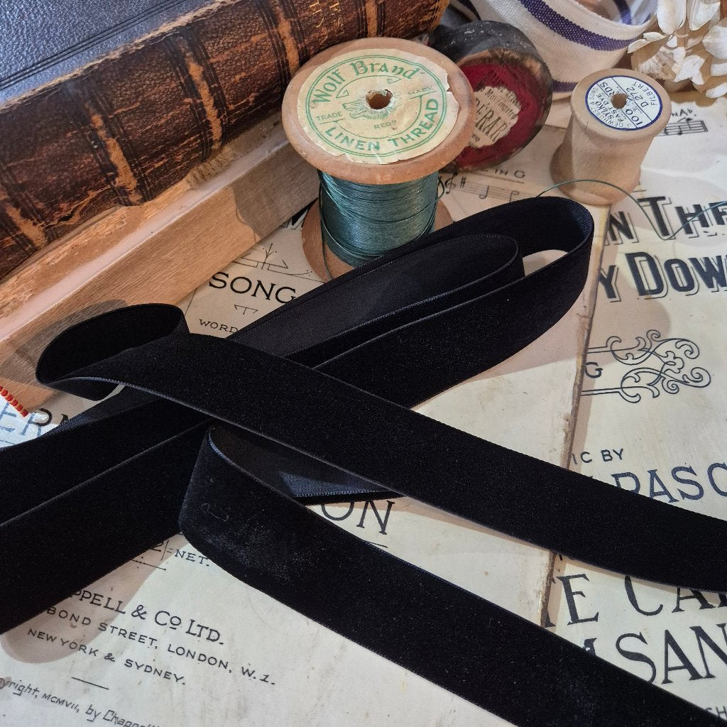 Black Wide Width Velvet Ribbon