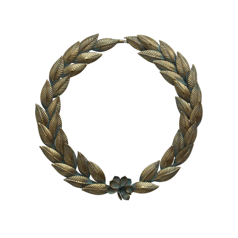 Gold leaf wreath on a white background