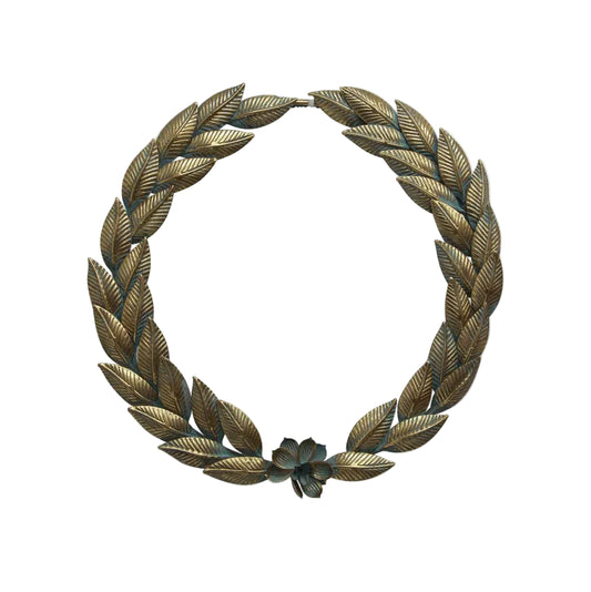 Gold leaf wreath on a white background