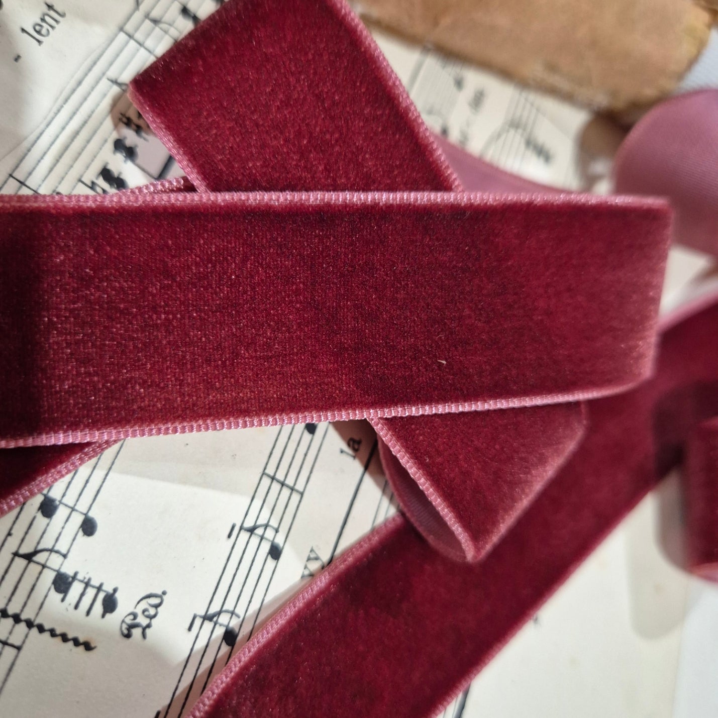 Burgundy Wide Velvet Ribbon