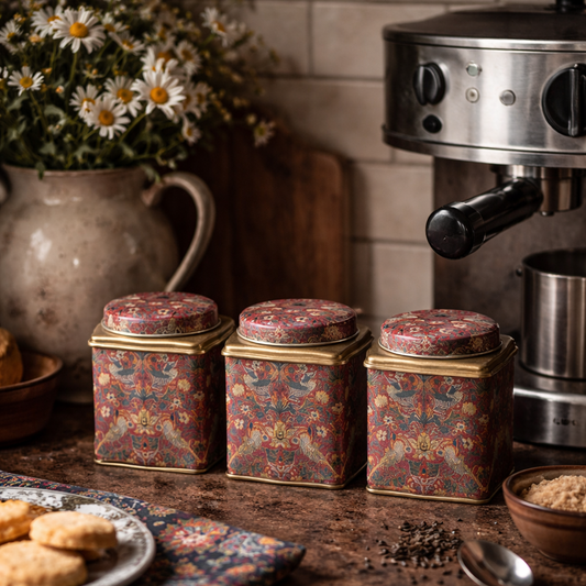 Cozy_cottage_kitchen_with_william morris tea_tins