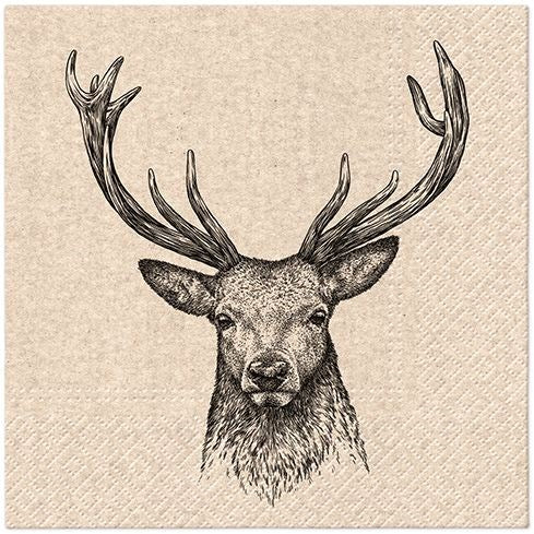 Deer Stag Head Paper Napkin