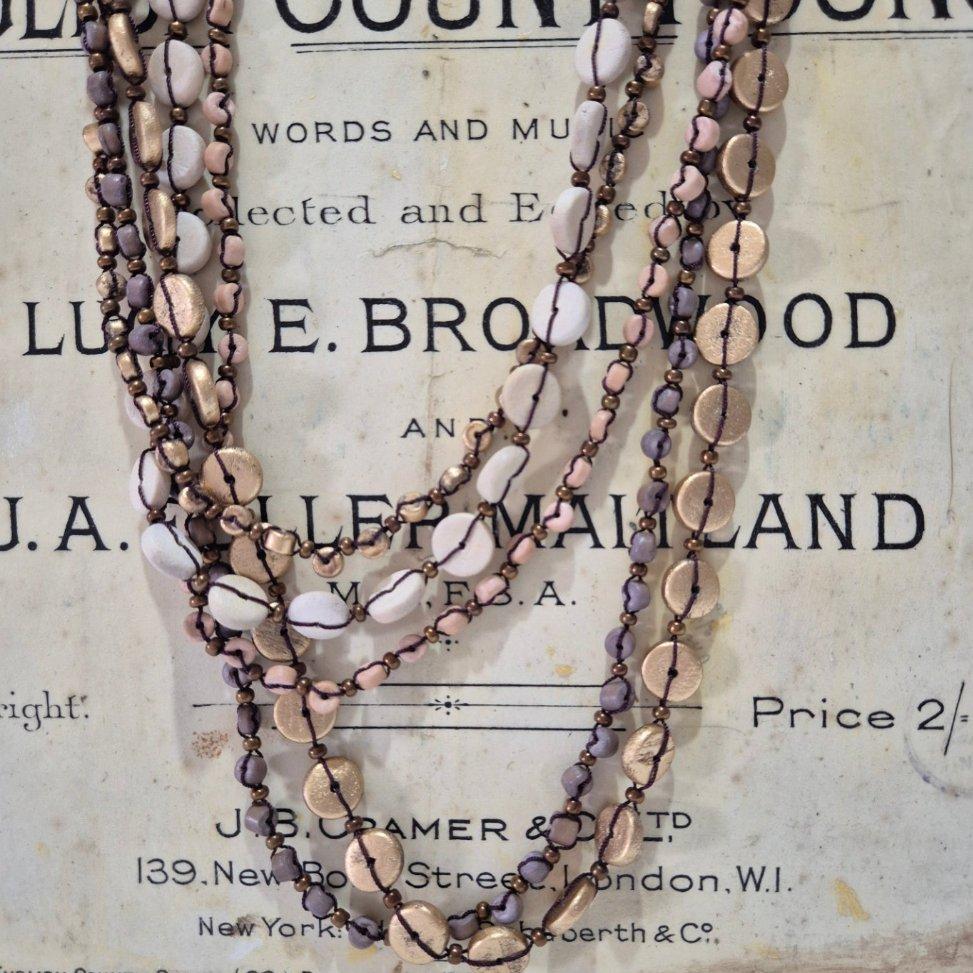 Golden Multi Strand Necklace Styled