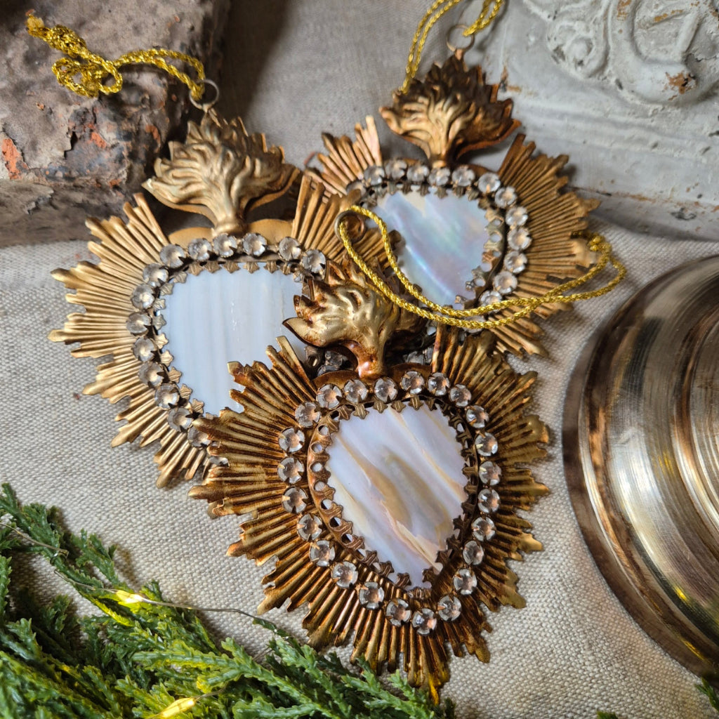 Hanging_Jewelled_gold Heart_Decor