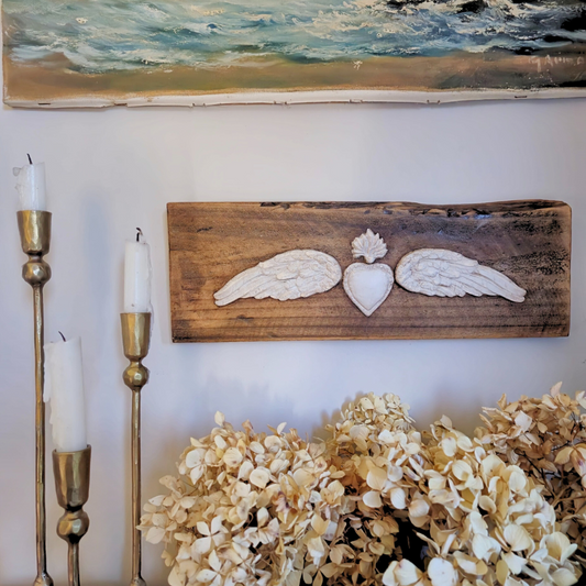 Heart and Angel Wing Plaque