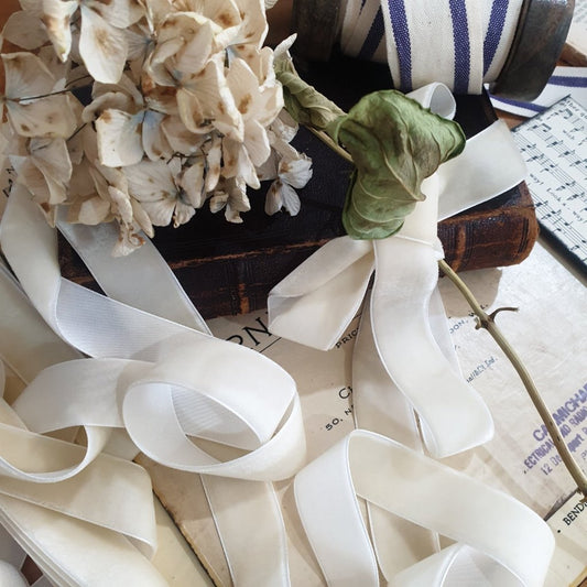 Ivory Wide Velvet Ribbon