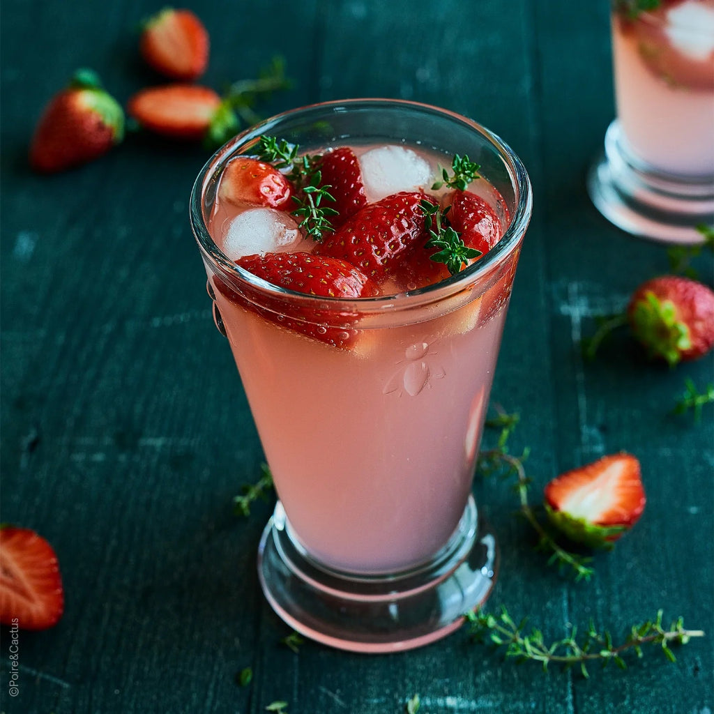 La_Rochere_French_Bee_Tall_Tumbler with Strawberries