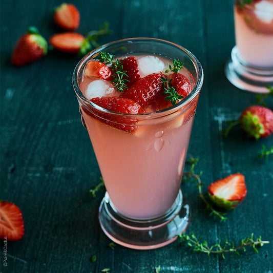 La_Rochere_French_Bee_Tall_Tumbler with Strawberries