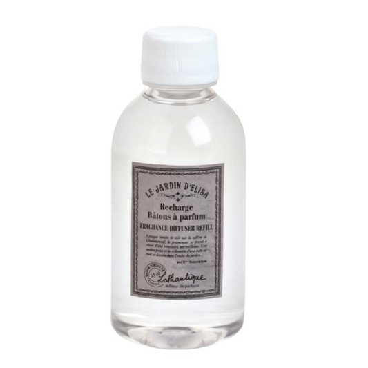  Fragrance bottle with a white cap and label on a white background